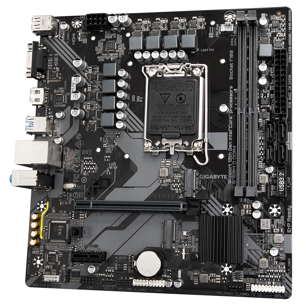 Mainboard Gigabyte B760M H DDR4 | Intel B760, LGA 1700, Micro ATX, 2 khe DDR4